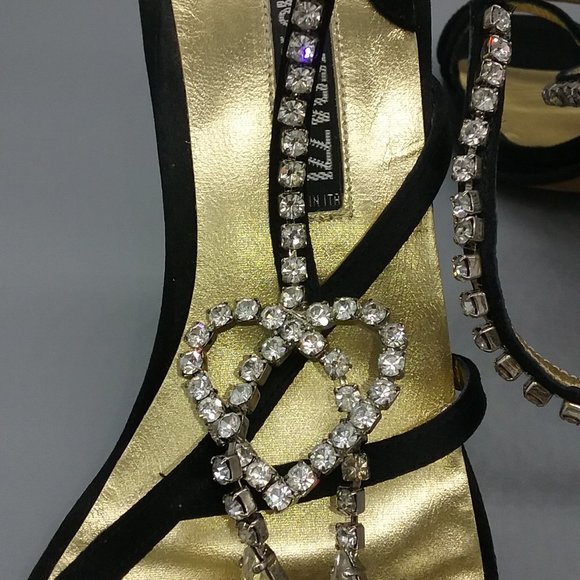 Claudio Merazzi Vintage Satin/Crystal Platform  Heels - Picture 11 of 13